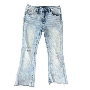 Altar'd State Jeans Womens Size 11 Distressed Frayed Hem Cut Off blue Light Wash